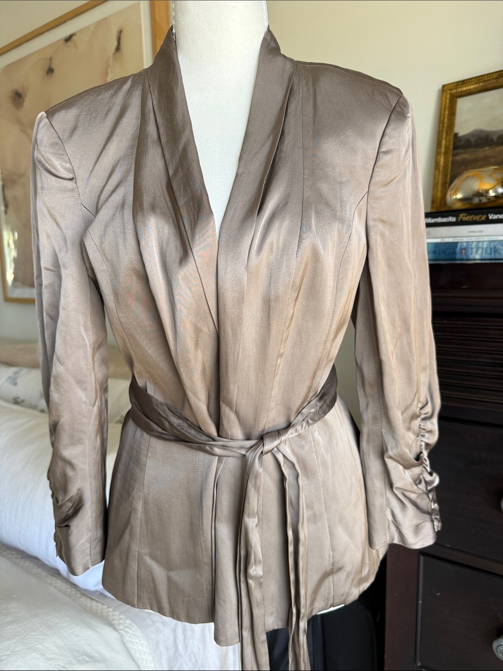 bebe Vintage Black Label Soft Taupe Jacket / Size 10